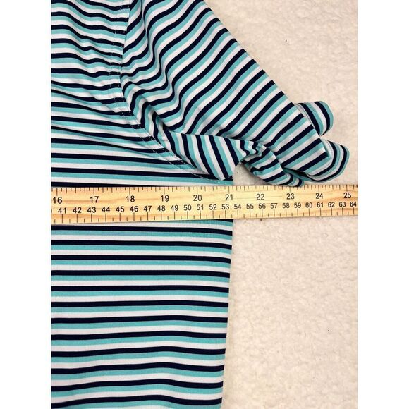 Men's Vineyard Vines Performance Polo Golf Shirt White Green Blue Striped SizeXL - Picture 5 of 7